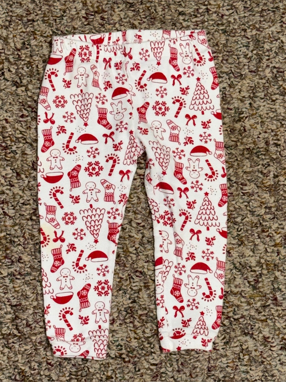 Kids girls boys size 12 month pants White and Red Holiday Leggings Christmas